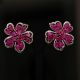 Sparkly Pink Floral Diamond Earrings