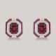 Hexagon Ruby Stud Earrings