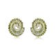 Spiral Green Peridot Diamond Earrings
