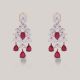 Ruby Petal Diamond Earrings