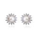 Amala Pearl Stud Diamond Earrings
