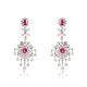 Red Floret Diamond Earrings