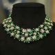 Green Grass White Lilies Diamond Necklace