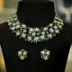 Green Grass White Lilies Diamond Necklace Set