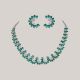 Classy Emerald With Diamond Necklace Set