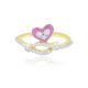 Pink Ringed Heart Diamond Ring