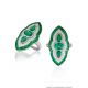 Emerald Studded Leafy Diamond Ring