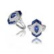 Abstract Blue Sapphire Diamond Ring