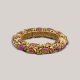 Red Blooming Leaves Gold Bangle