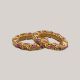 Red Blooming Leaves Gold Bangle Set