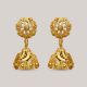 Curved Temple Bell Gold Earrings