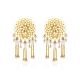 Floral Gold Earrings With Pearls