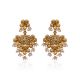 Round Petalled Gold Earrings