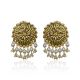 Motif Embellished Gold Earrings 