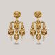 Arched Double Studded Gold Earrings