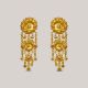 Frilled Flowers Gold Earrings