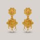 Plumeria Cluster Gold Earrings