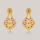 Fleur Ruby Chandbali Gold Earrings
