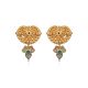Traditional Rava Work Gold Drop Earrings