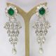 Dazzling Emerald Polki Earrings