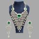 Dazzling Emerald Polki Necklace Set