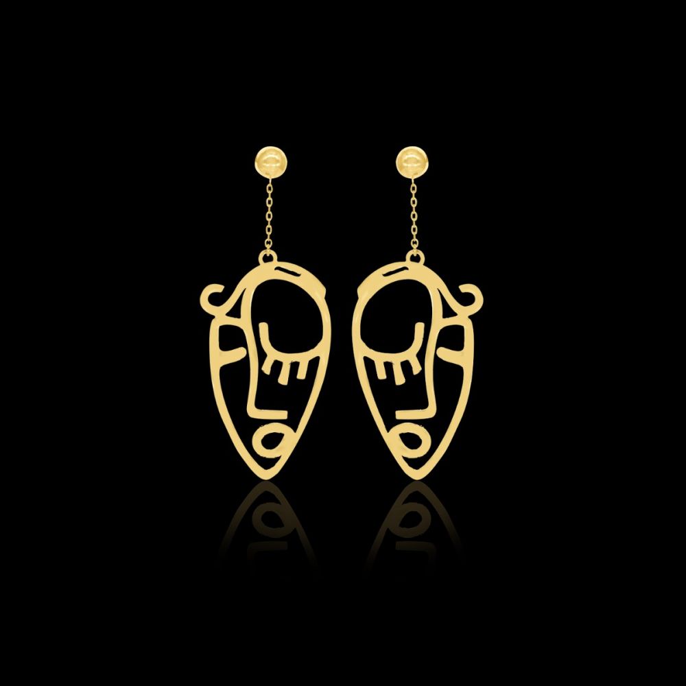 Abstract Face earrings Picasso face earrings  Ohemaa Jewellery