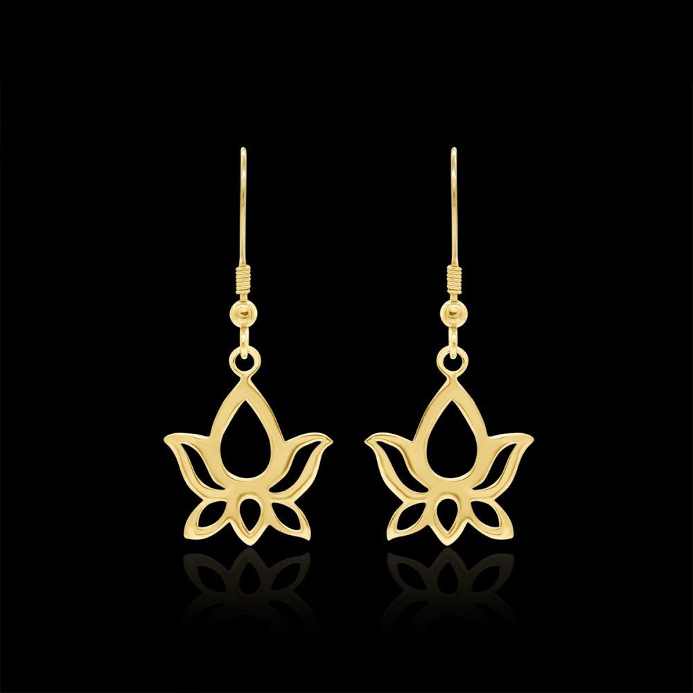 Shop Lotus Gold Earrings  Yellow Gold Jewellery Amore For Female