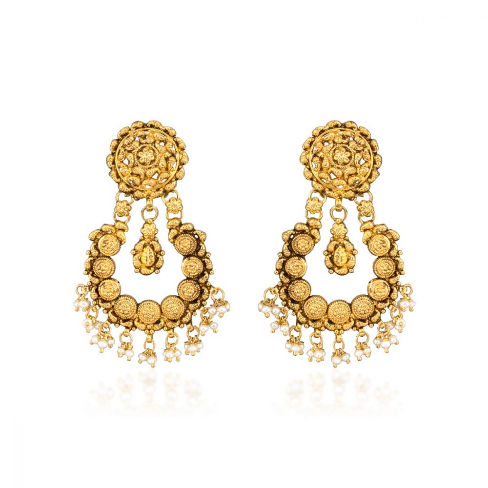 Image result for jaipur gems  Gold jewelry fashion Indian jewelry earrings  Real gold jewelry