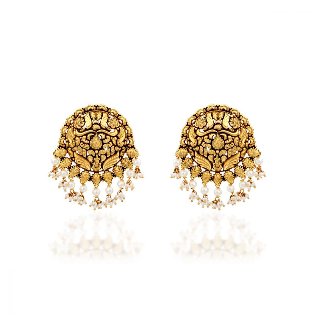 Hollow Cylindrical Gold Earrings