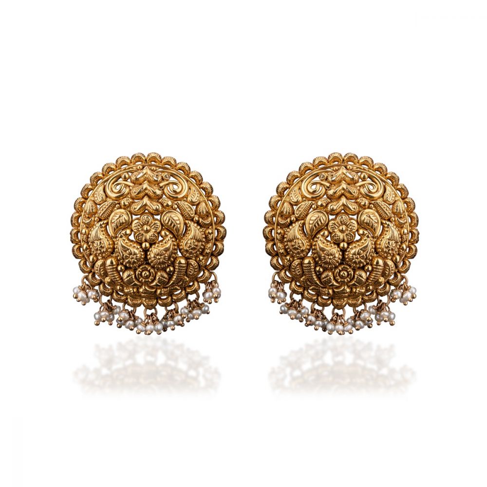 Branch of Brilliance Floral Gold Earrings