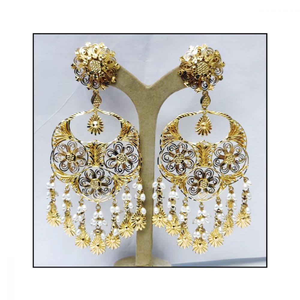 Hanging Peacocks Gold Earrings