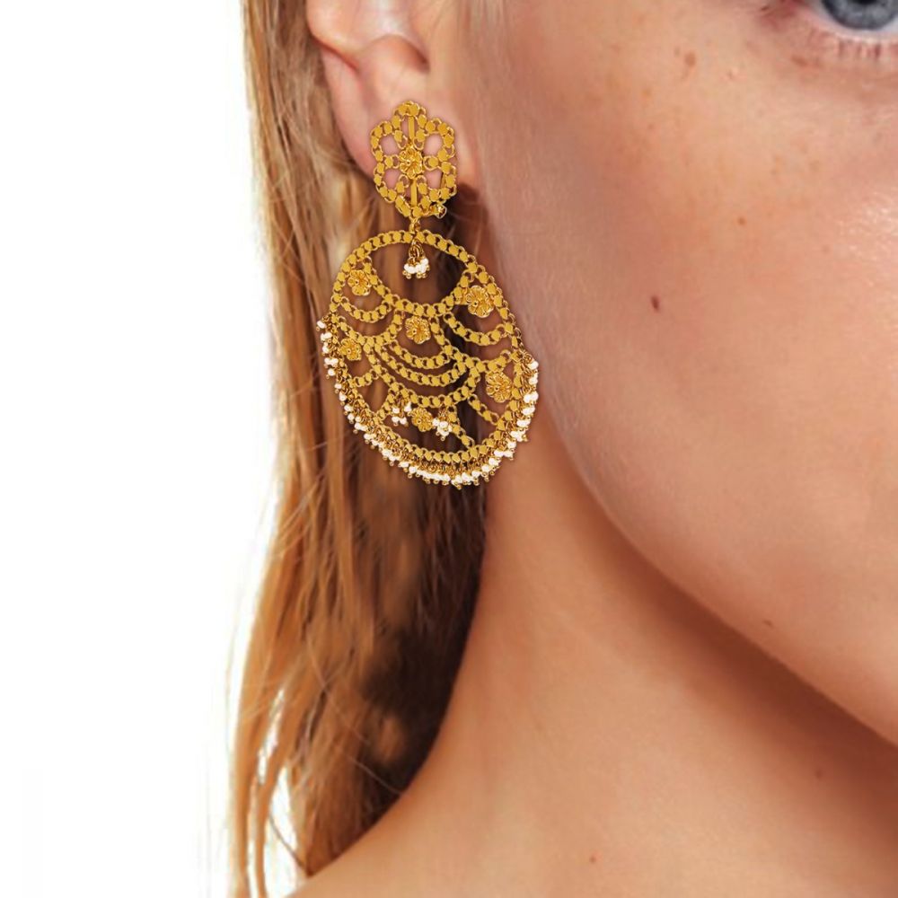 Abra Trellis Gold Earrings